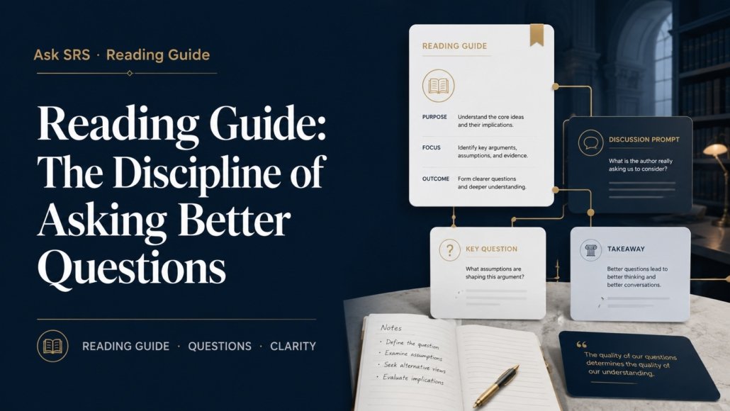 Ask SRS featured image for Syed Raheel Shahzad reading guide on the discipline of asking better questions.
