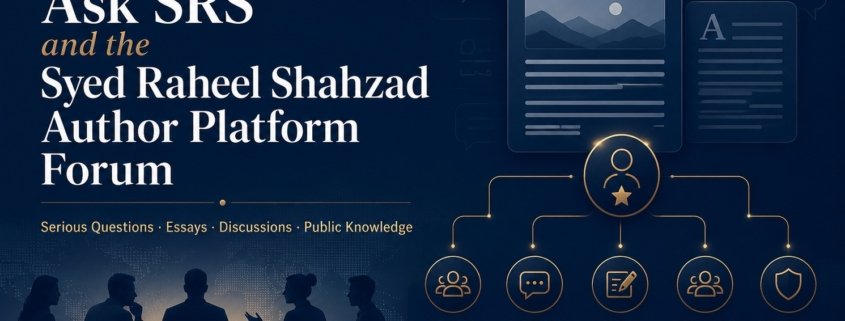 Ask SRS Syed Raheel Shahzad author platform forum for serious questions and reader discussion.