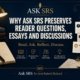 Ask SRS and Syed Raheel Shahzad image showing preserved reader questions, essays, discussions, notes and book-based reflection.