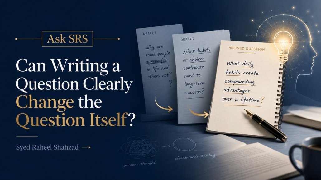 Ask SRS discussion image for Can Writing a Question Clearly Change the Question Itself by Syed Raheel Shahzad.
