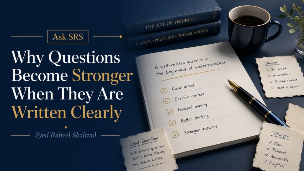 Ask SRS essay image for Why Questions Become Stronger When They Are Written Clearly by Syed Raheel Shahzad.