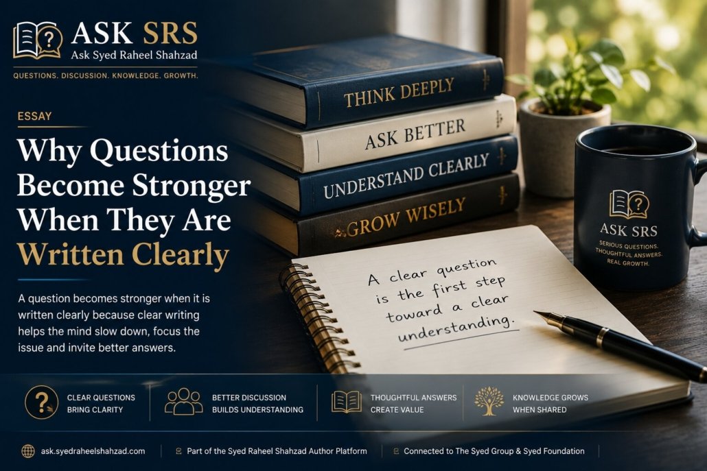 Ask SRS essay image showing why questions become stronger when they are written clearly.