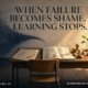 A school desk symbolically divided between crossed-out failures and a sunlit learning space, illustrating why children hide mistakes when failure becomes shame. Ask SRS article by Syed Raheel Shahzad.