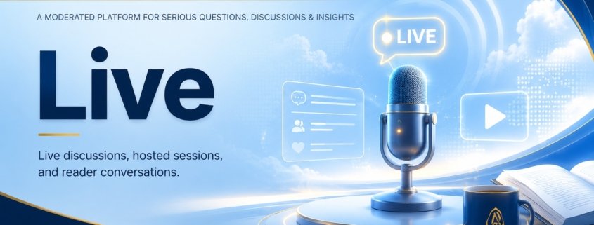 Ask SRS live discussions featured image for Syed Raheel Shahzad showing hosted conversations, scheduled sessions and serious reader programs.