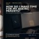 Two cups, a phone and one protected calendar space represent time for ageing parents, with a restrained side portrait of Syed Raheel Shahzad.