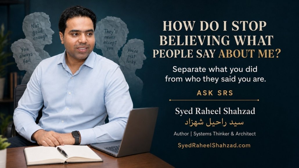 Ask SRS portrait of Syed Raheel Shahzad reflecting on how to stop internalising hurtful labels and other people’s judgments.