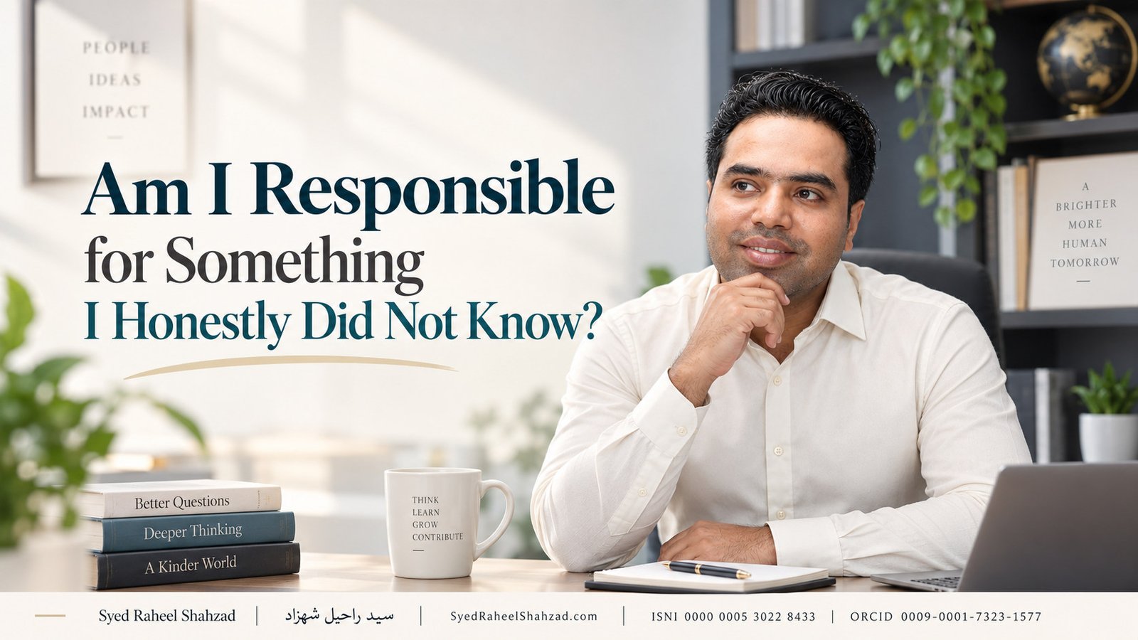 Ask SRS featured image with Syed Raheel Shahzad on ignorance, responsibility, reasonable knowledge, warning signs, negligence and personal accountability