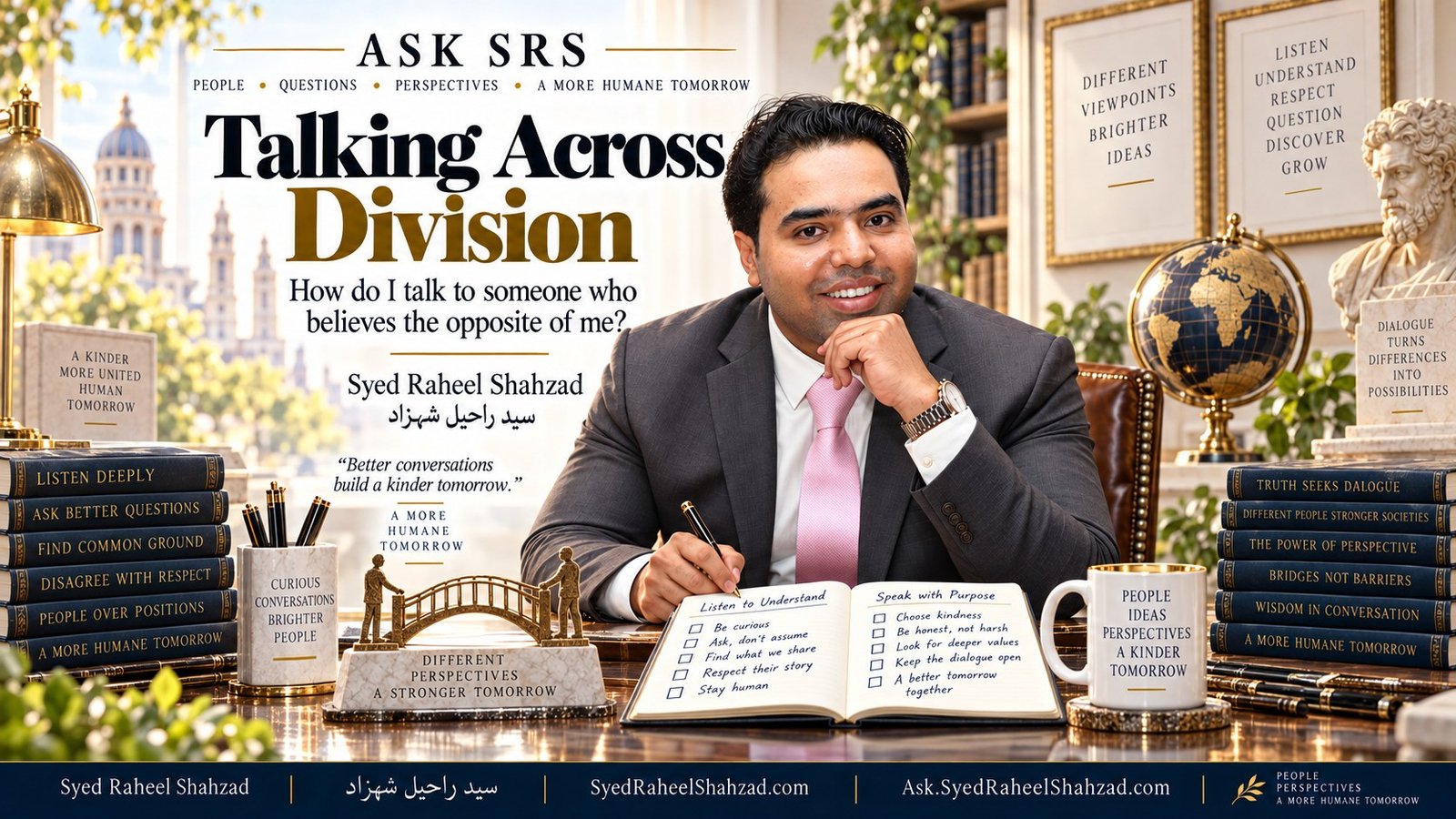Ask SRS article with Syed Raheel Shahzad on disagreement, difficult conversations, evidence, listening, respect and common ground