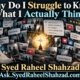 Ask SRS philosophical artwork by Syed Raheel Shahzad showing a mind surrounded by competing opinions, ratings and search prompts while an inner compass remains visible at the center.