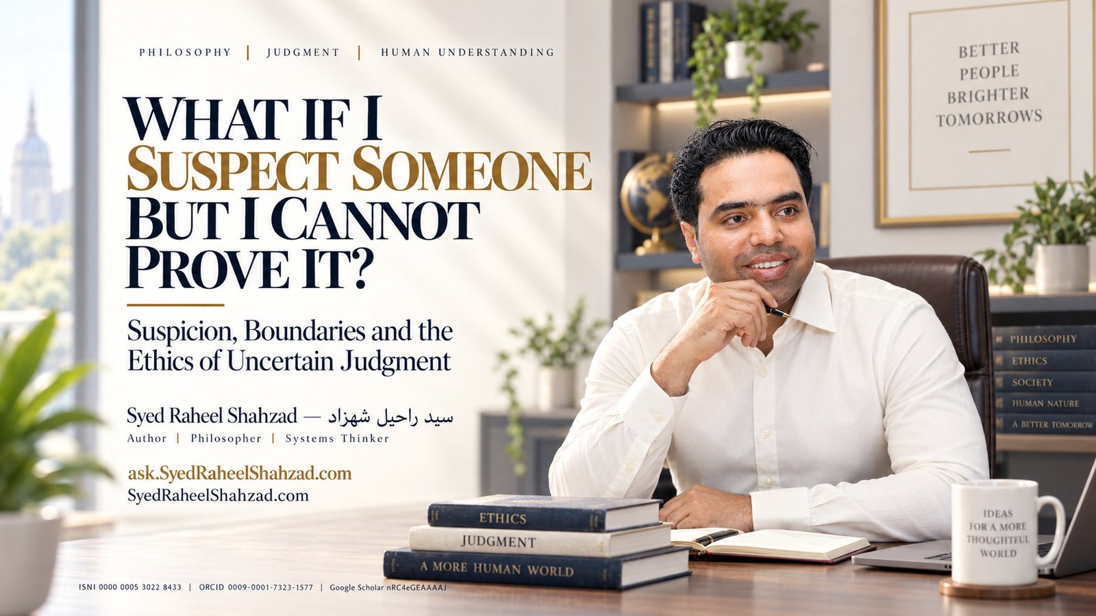 Ask SRS image with Syed Raheel Shahzad on suspicion without proof, personal boundaries, accusations, evidence and reputation