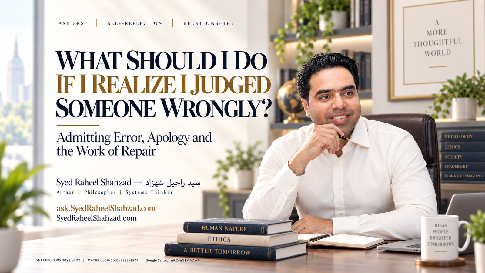 Ask SRS image with Syed Raheel Shahzad on wrong judgment, apology, correcting mistakes, reputation, relationships and moral repair