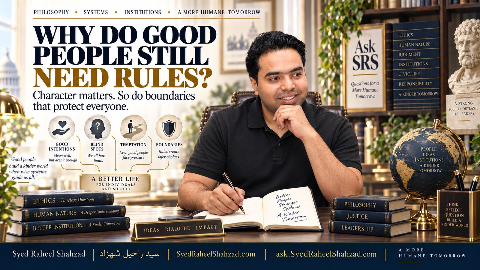 Ask SRS article with Syed Raheel Shahzad on good intentions, human blind spots, boundaries, rules and moral responsibility